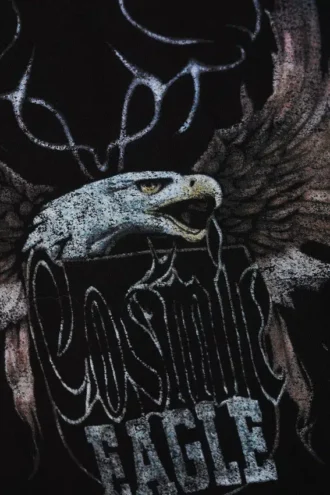 Camiseta holgada con estampados – Negro – Cosmic Eagle