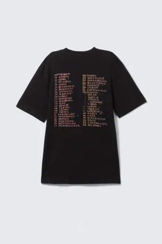 Camiseta holgada con estampados – Negro – Dragon Gate