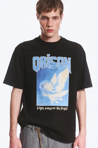 Camiseta holgada con estampados – Negro – Pájaros Camiseta holgada con estampados – Negro – Pájaros