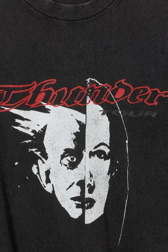 Camiseta holgada con estampados – Negro – Thunder Tour Camiseta holgada con estampados – Negro – Thunder Tour