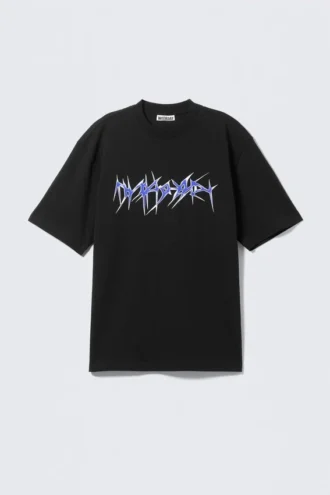 Camiseta holgada con estampados – Negro – Wired