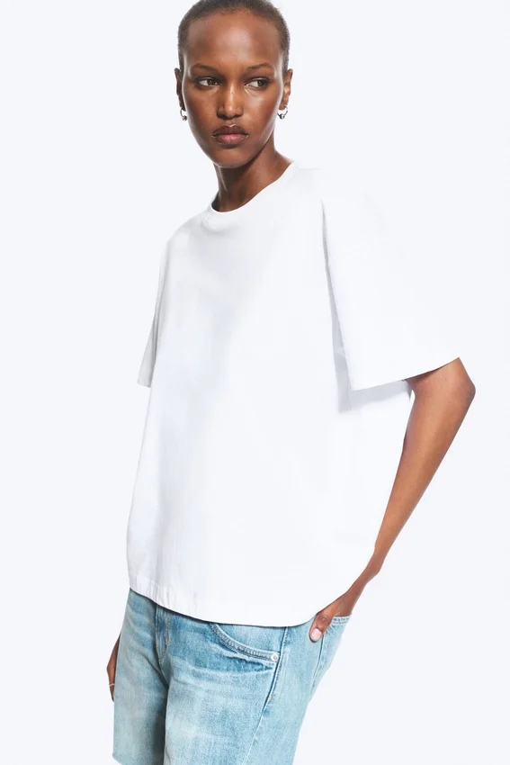 Camiseta holgada de algodón – Blanca Camiseta holgada de algodón – Blanca