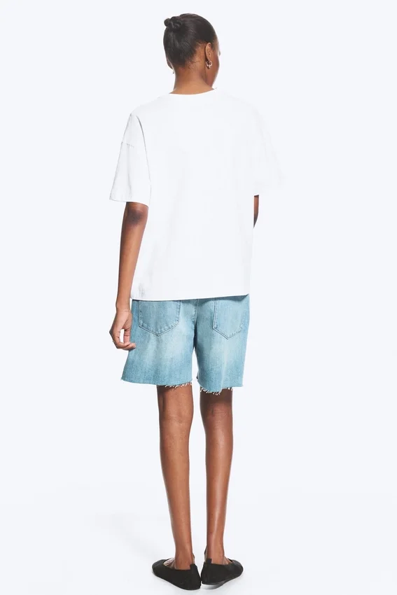 Camiseta holgada de algodón – Blanca Camiseta holgada de algodón – Blanca