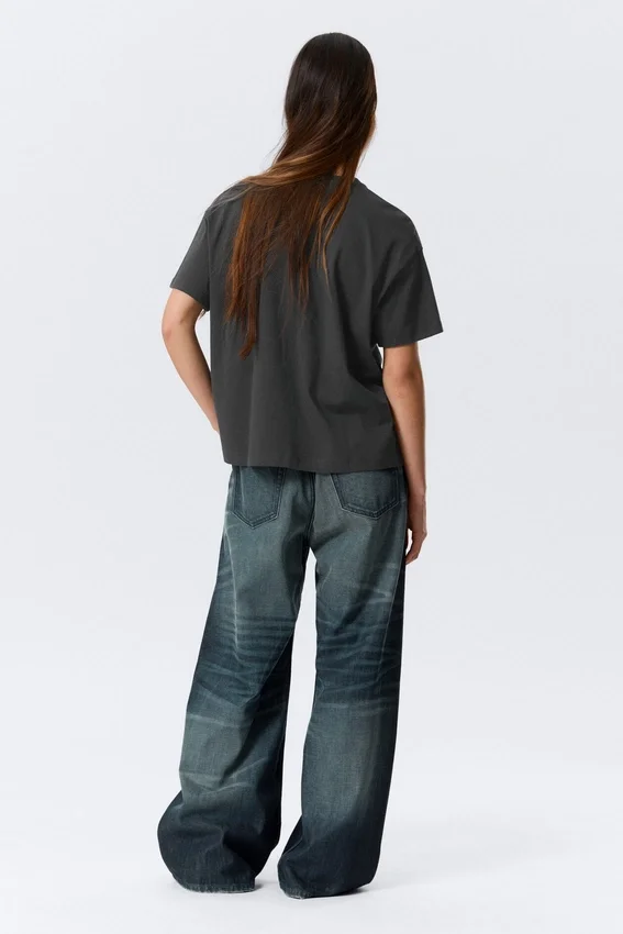 Camiseta holgada de algodón – Gris oscuro Camiseta holgada de algodón – Gris oscuro