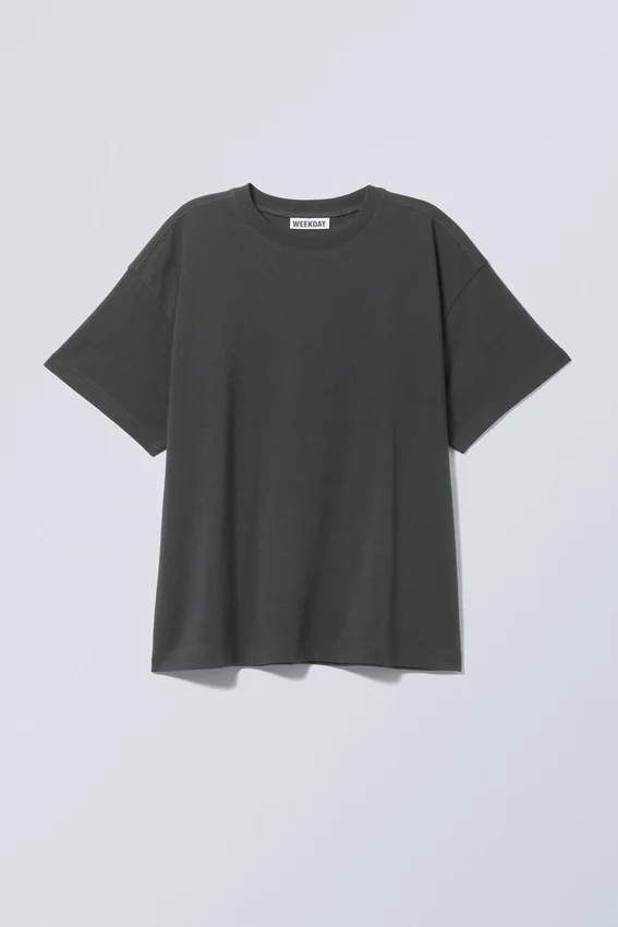 Camiseta holgada de algodón – Gris oscuro Camiseta holgada de algodón – Gris oscuro