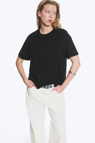 Camiseta holgada de algodón – Negro