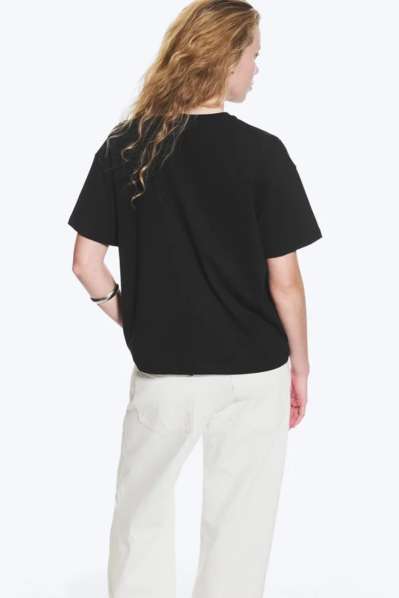 Camiseta holgada de algodón – Negro Camiseta holgada de algodón – Negro