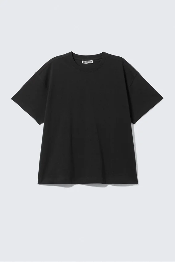 Camiseta holgada de algodón – Negro Camiseta holgada de algodón – Negro