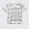Camiseta holgada de algodón – Rayas blancas Camiseta holgada de algodón – Rayas blancas
