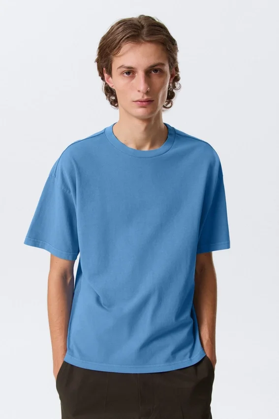 Camiseta holgada de corte cuadrado en azul lavado – Azul lavado Camiseta holgada de corte cuadrado en azul lavado – Azul lavado