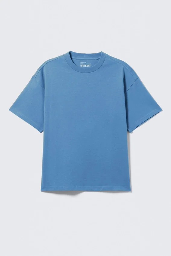 Camiseta holgada de corte cuadrado en azul lavado – Azul lavado Camiseta holgada de corte cuadrado en azul lavado – Azul lavado