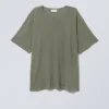 Camiseta holgada de corte recto – Caqui apagado Camiseta holgada de corte recto – Caqui apagado