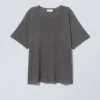 Camiseta holgada de corte recto – Gris oscuro Camiseta holgada de corte recto – Gris oscuro
