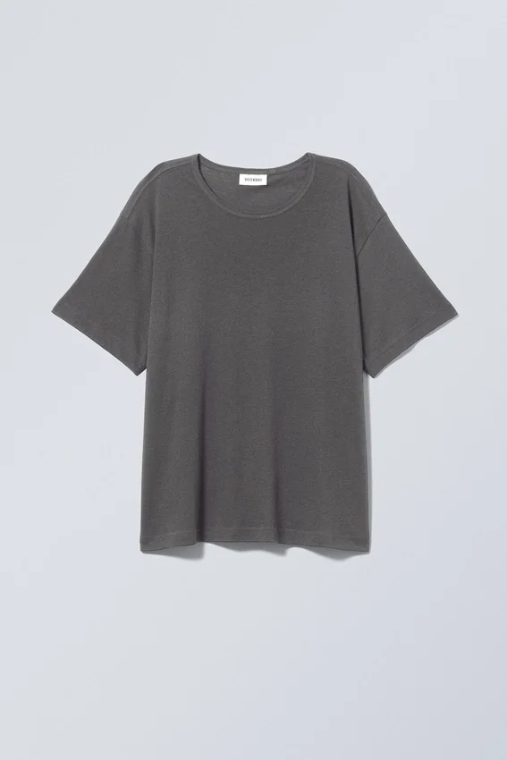 Camiseta holgada de corte recto – Gris oscuro Camiseta holgada de corte recto – Gris oscuro
