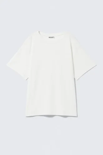 Camiseta holgada de manga corta – Blanco roto