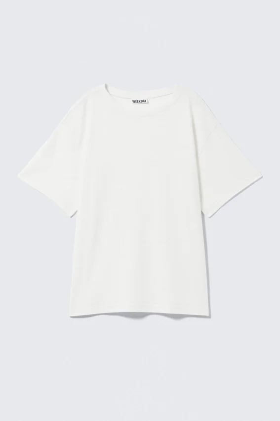 Camiseta holgada de manga corta – Blanco roto Camiseta holgada de manga corta – Blanco roto