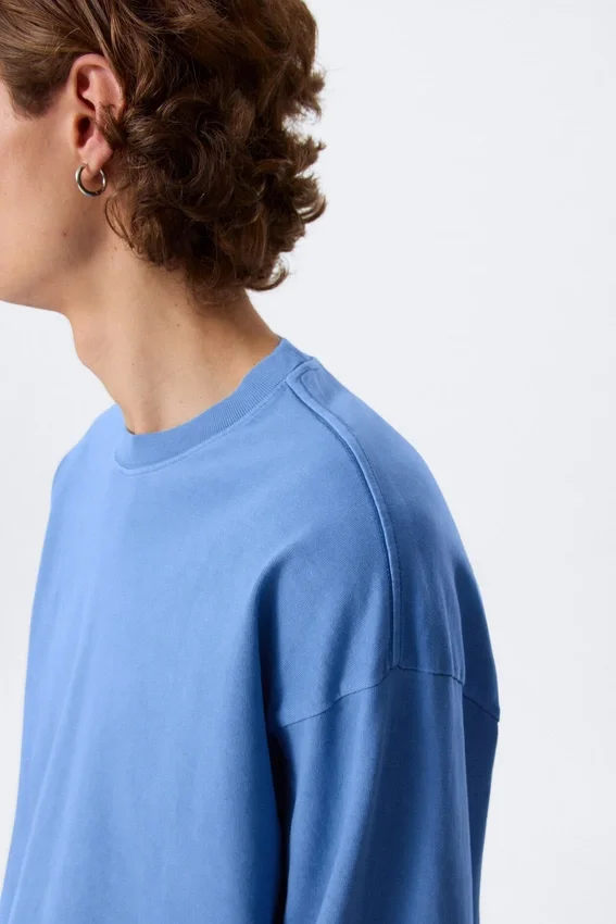 Camiseta holgada de manga larga – Azul lavado Camiseta holgada de manga larga – Azul lavado