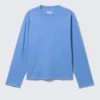Camiseta holgada de manga larga – Azul lavado Camiseta holgada de manga larga – Azul lavado