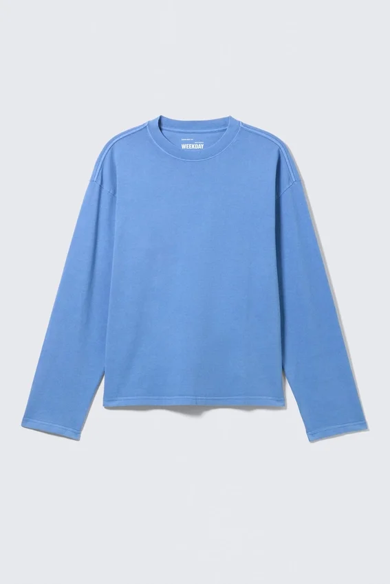 Camiseta holgada de manga larga – Azul lavado Camiseta holgada de manga larga – Azul lavado