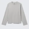 Camiseta holgada de manga larga – Beige claro Camiseta holgada de manga larga – Beige claro