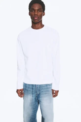 Camiseta holgada de manga larga – Blanca