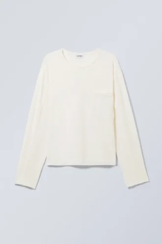 Camiseta holgada de manga larga – Blanca