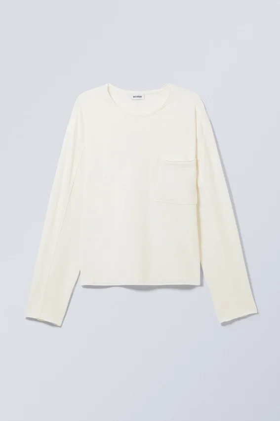 Camiseta holgada de manga larga – Blanca Camiseta holgada de manga larga – Blanca