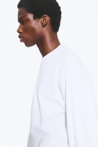 Camiseta holgada de manga larga – Blanca