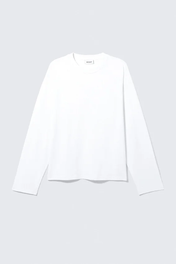 Camiseta holgada de manga larga – Blanca Camiseta holgada de manga larga – Blanca