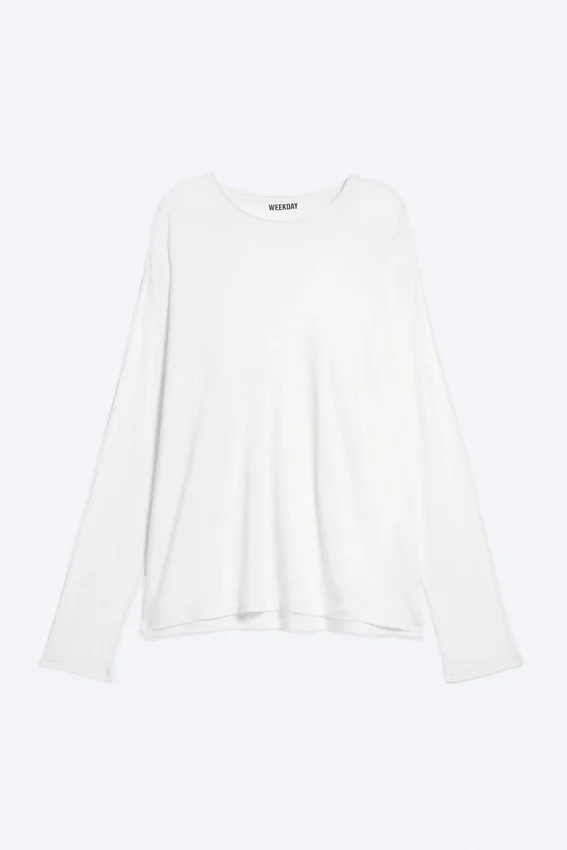 Camiseta holgada de manga larga – Blanca Camiseta holgada de manga larga – Blanca
