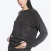 Camiseta holgada de manga larga – Gris oscuro Camiseta holgada de manga larga – Gris oscuro