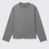 Camiseta holgada de manga larga – Gris polvoriento Camiseta holgada de manga larga – Gris polvoriento