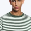 Camiseta holgada de manga larga – Rayas blancas y verde oscuro Camiseta holgada de manga larga – Rayas blancas y verde oscuro