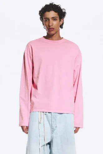 Camiseta holgada de manga larga – Rosa lavado
