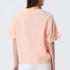 Camiseta holgada estampada – Naranja claro – Flor rosa Camiseta holgada estampada – Naranja claro – Flor rosa
