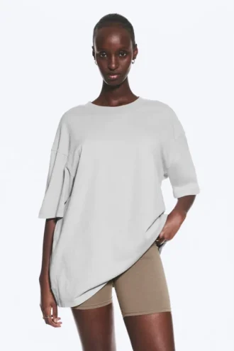 Camiseta holgada – Gris claro empolvado