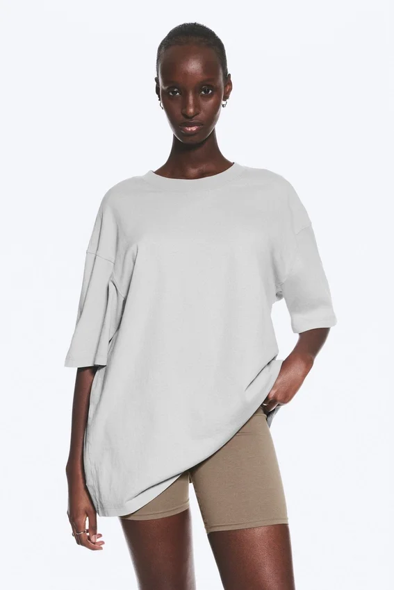 Camiseta holgada – Gris claro empolvado Camiseta holgada – Gris claro empolvado