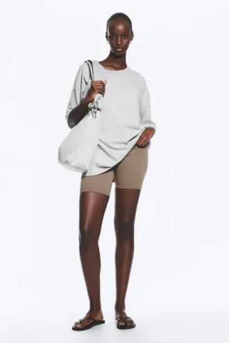 Camiseta holgada – Gris claro empolvado