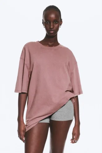 Camiseta holgada – Lila empolvado medio