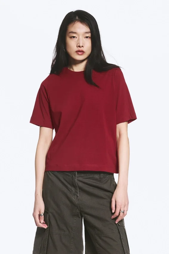 Camiseta holgada perfecta – Rojo oscuro Camiseta holgada perfecta – Rojo oscuro