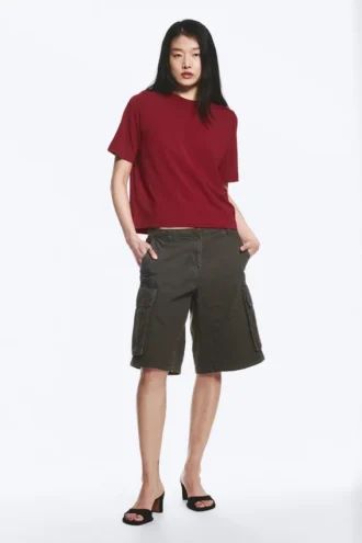 Camiseta holgada perfecta – Rojo oscuro