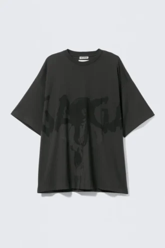 Camiseta larga de Lady Gaga – Negro apagado