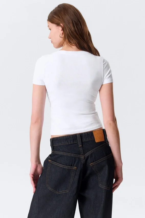 Camiseta mini ajustada – Blanca Camiseta mini ajustada – Blanca