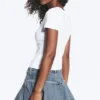 Camiseta mini ajustada con estampados – Blanca – Conejo blanco Camiseta mini ajustada con estampados – Blanca – Conejo blanco