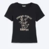 Camiseta mini ajustada con estampados – Negro – Bunny Camiseta mini ajustada con estampados – Negro – Bunny