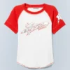 Camiseta mini ajustada de manga corta con estampado – Blanco roto y rojo | Cheap Monday GB Camiseta mini ajustada de manga corta con estampado – Blanco roto y rojo | Cheap Monday GB
