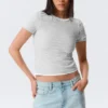 Camiseta mini ajustada – Gris jaspeado Camiseta mini ajustada – Gris jaspeado
