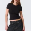 Camiseta mini ajustada – Negro