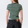 Camiseta mini ajustada – Rayas azul marino/verde Camiseta mini ajustada – Rayas azul marino/verde