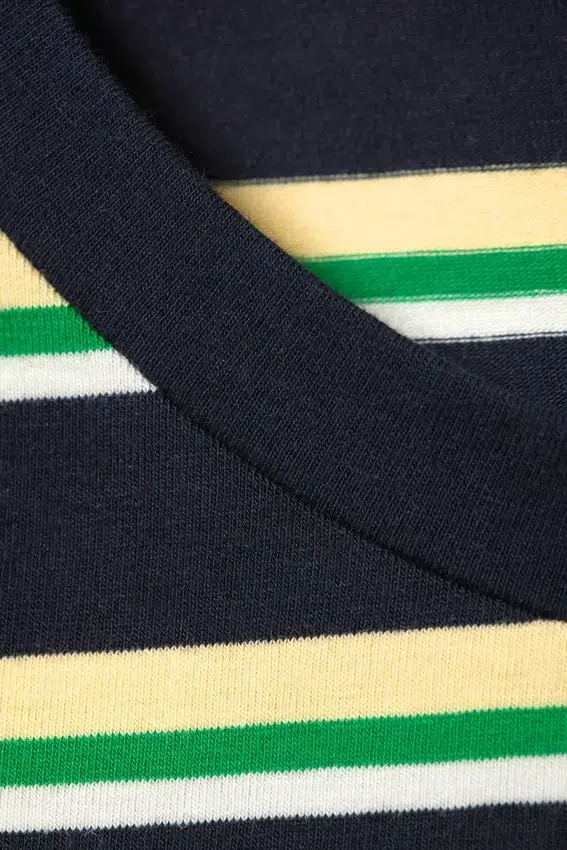 Camiseta mini ajustada – Rayas azul marino/verde Camiseta mini ajustada – Rayas azul marino/verde